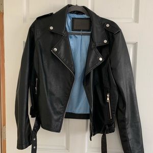 Ci Sono: Black Faux Leather Jacket